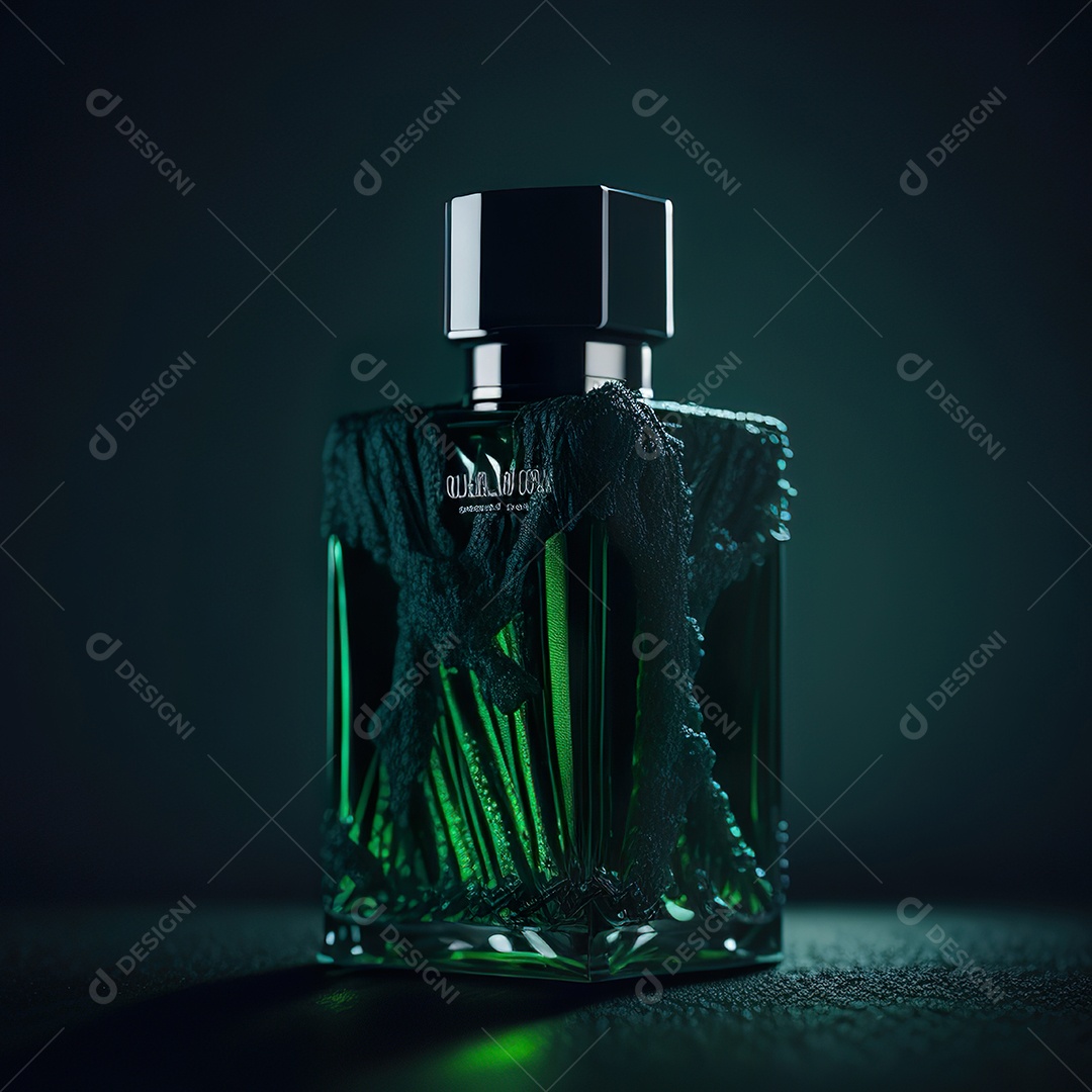 Imagem realista de frasco de perfume sobre fundo isolado