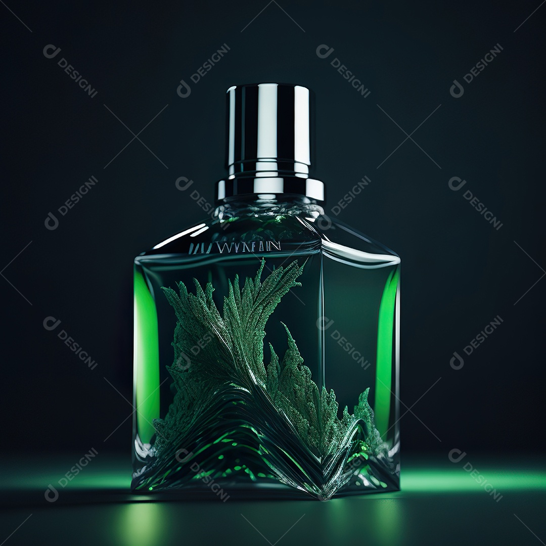 Imagem realista de frasco de perfume sobre fundo isolado