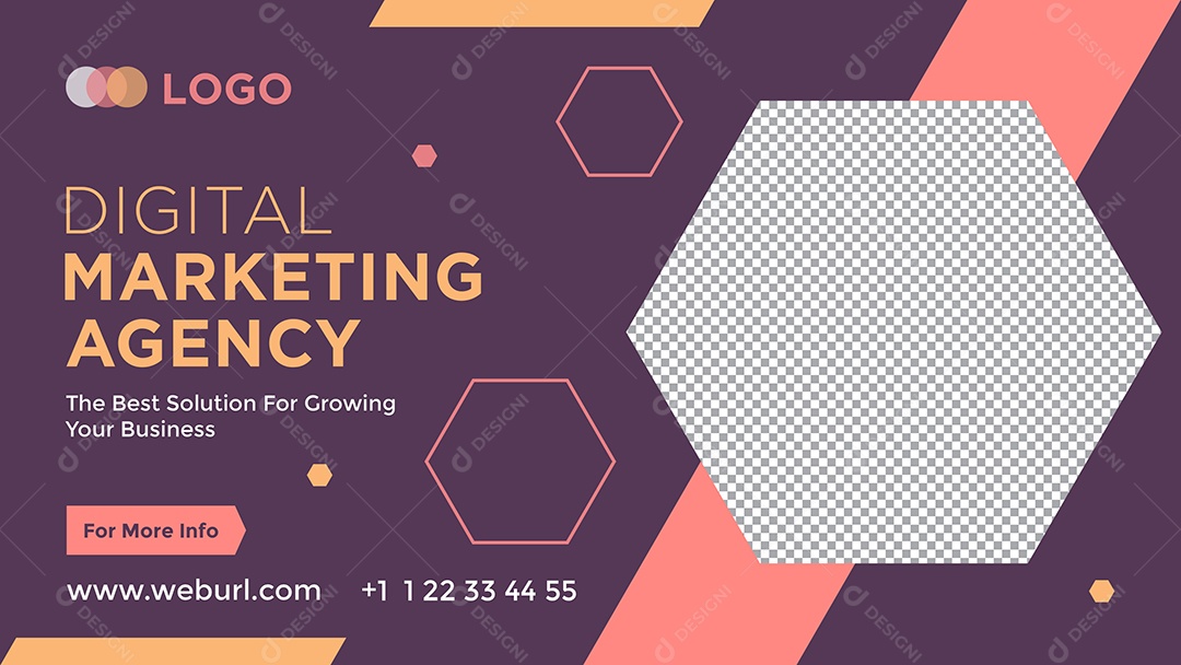 Banner Agência De Marketing Digital Social Media PSD Editável