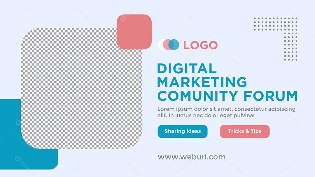 Banner Fórum da Comunidade de Marketing Digital Social Media PSD Editável