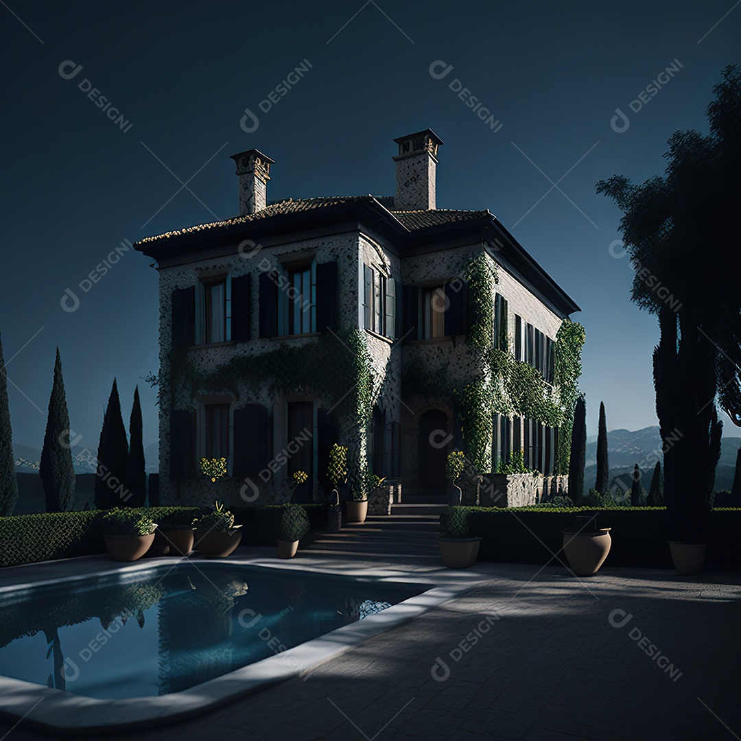 Imagem realista de linda mansão