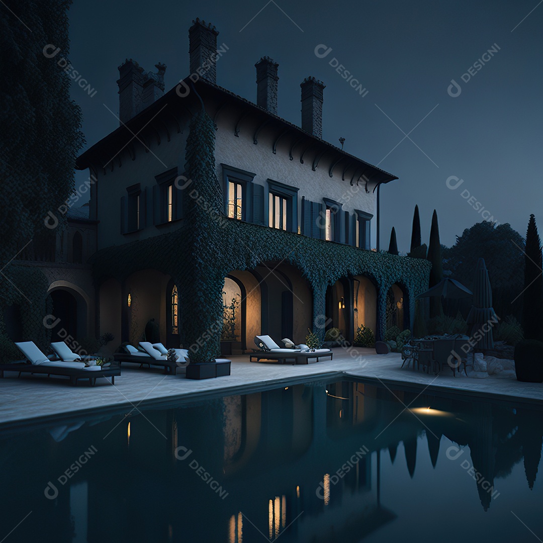 Imagem realista de linda mansão