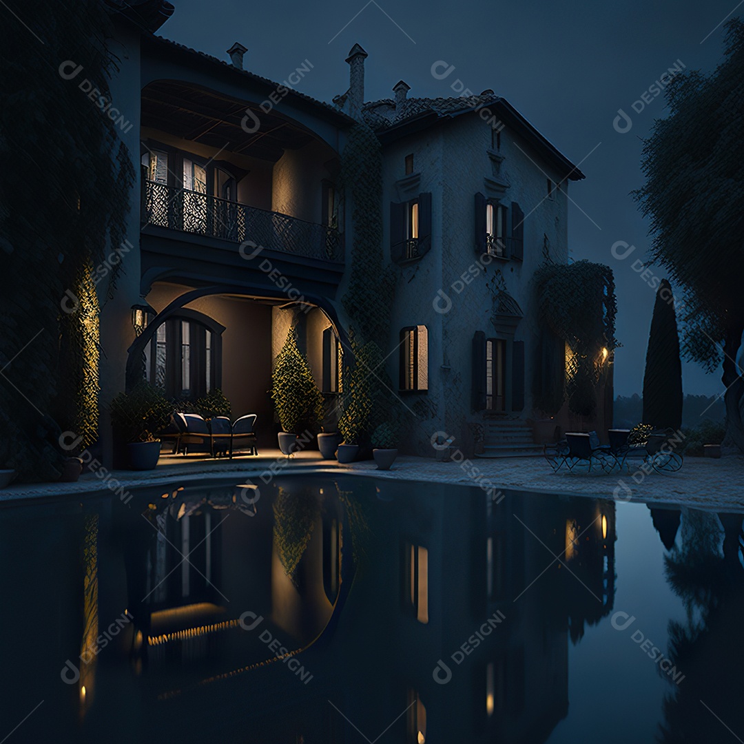 Imagem realista de linda mansão