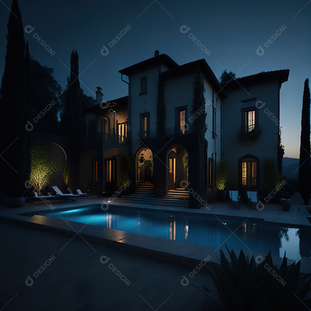 Imagem realista de linda mansão