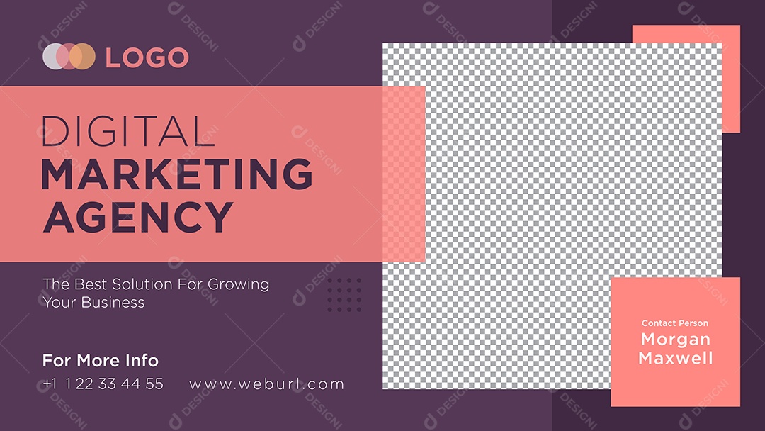 Banner Agência De Marketing Digital Social Media PSD Editável