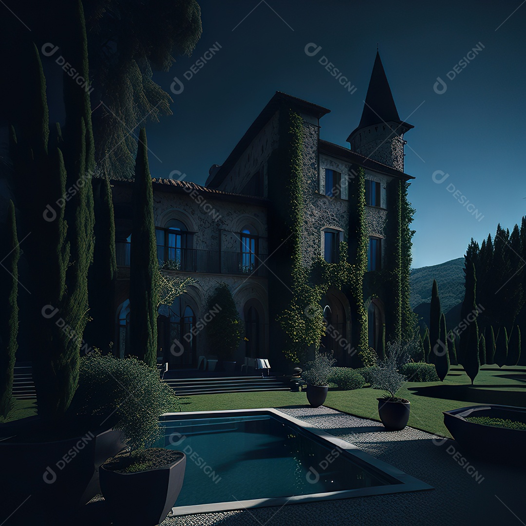 Imagem realista de linda mansão