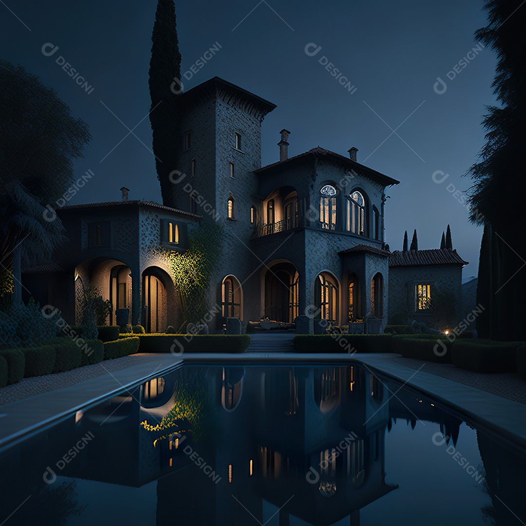 Imagem realista de linda mansão