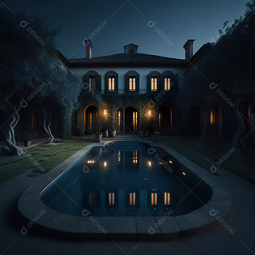 Imagem realista de linda mansão