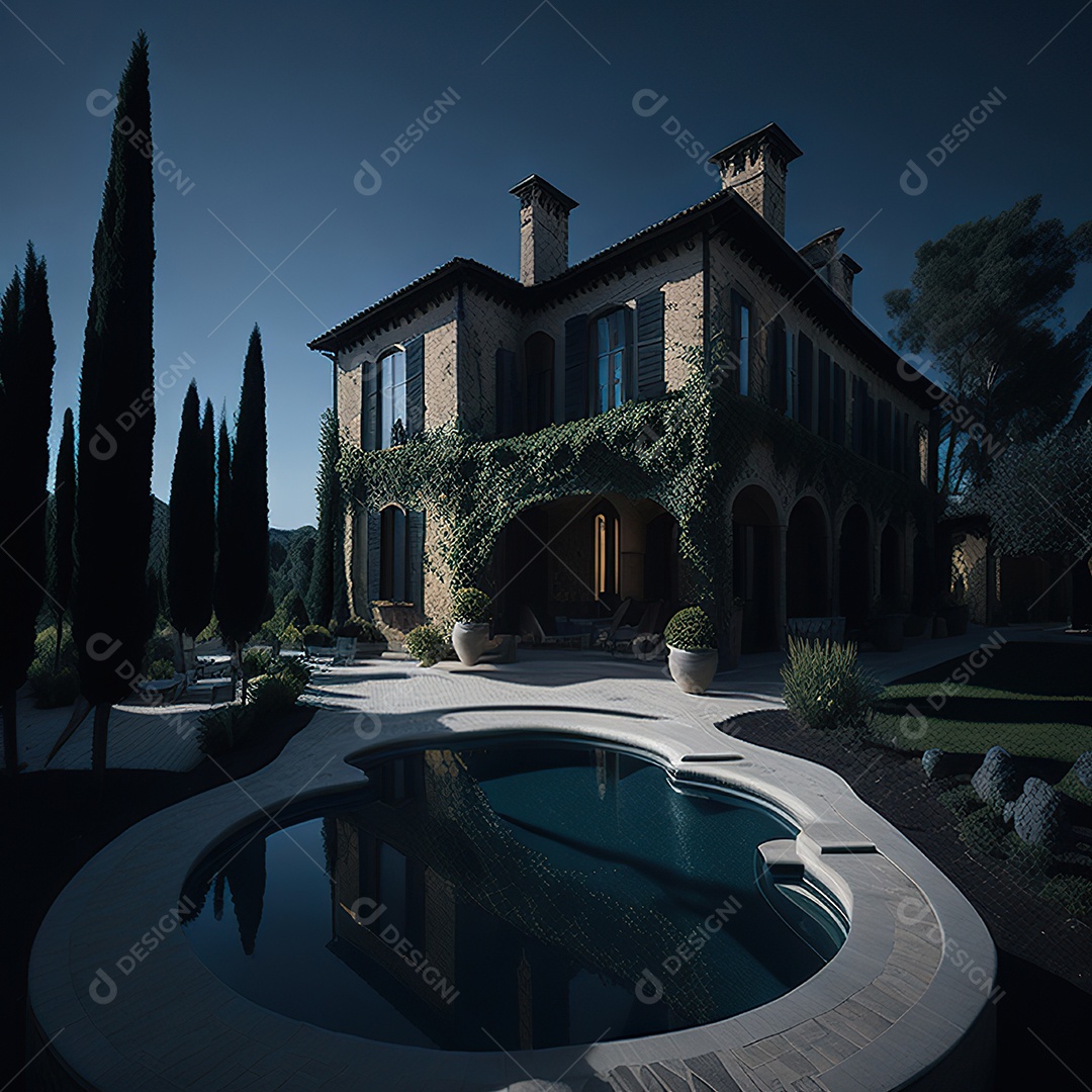 Imagem realista de linda mansão