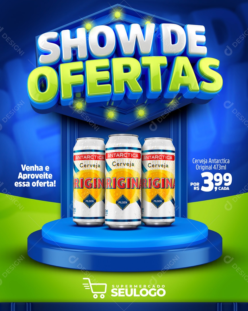 Social Media Show De Ofertas Cerveja Antártica Original PSD Editável