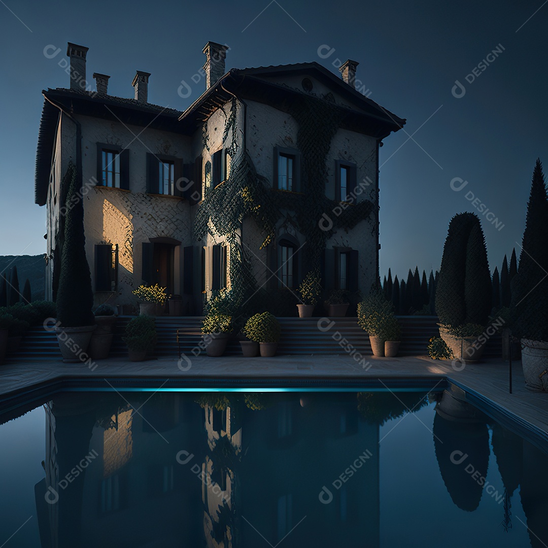 Imagem realista de linda mansão