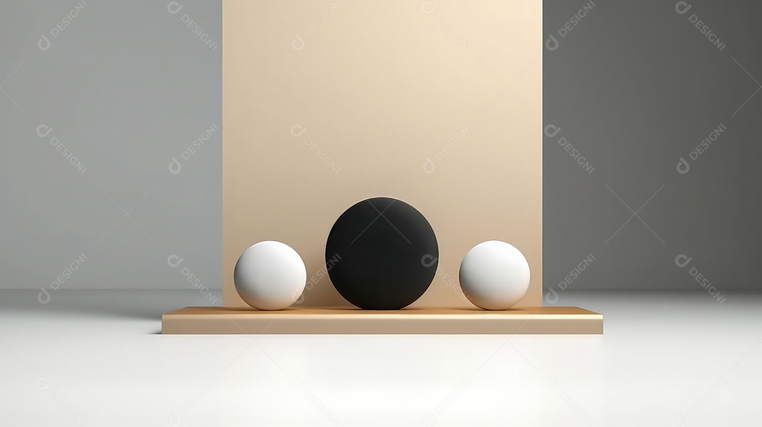 Pódio premium em fundo pastel com galhos de plantas, folhas.