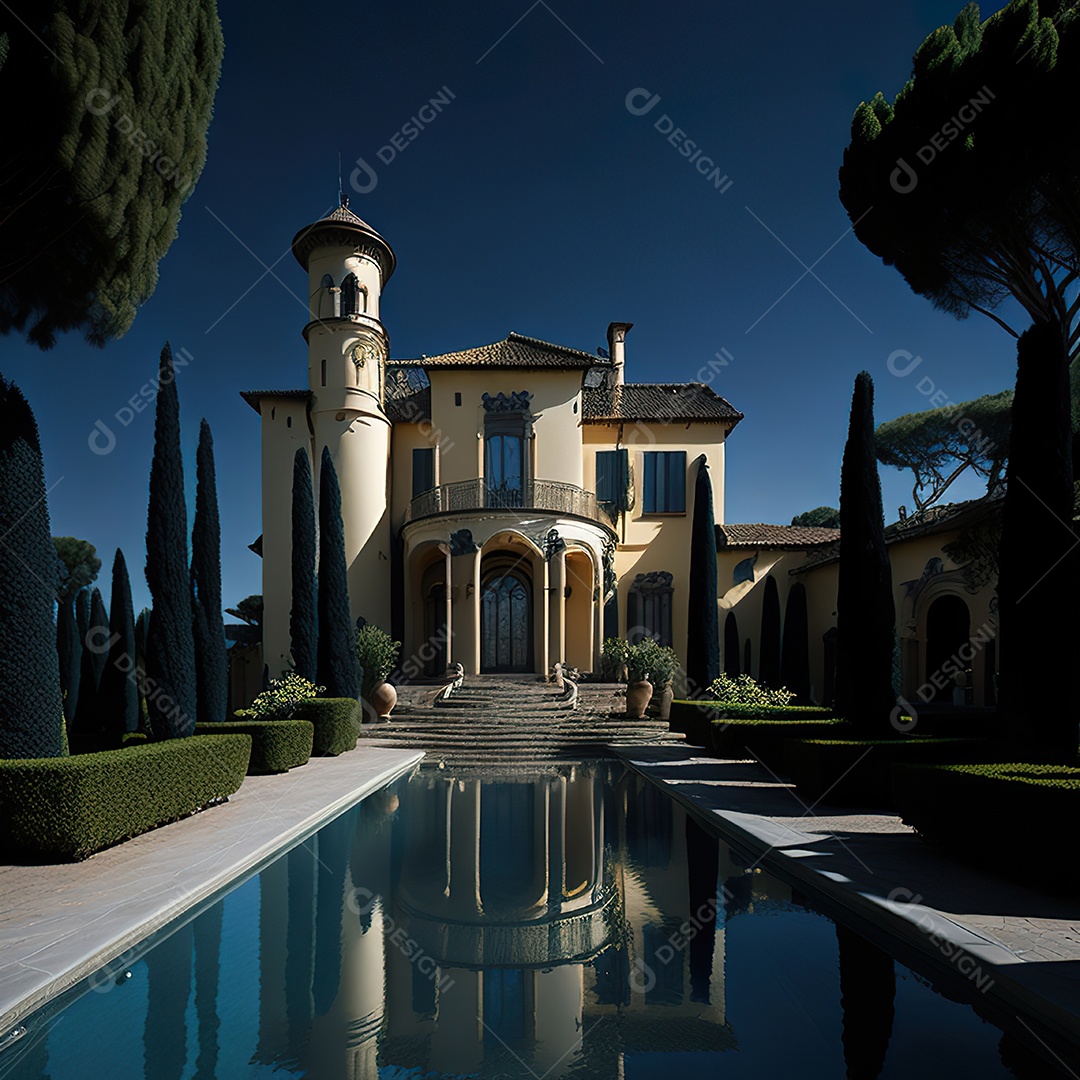 Imagem realista de linda mansão