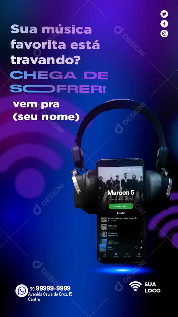 Social Media Story Chega De Sofrer Internet PSD Editável