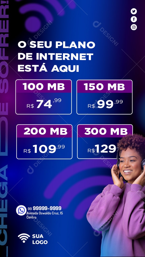 Story Seu Plano De Internet Está Aqui Social Media PSD Editável