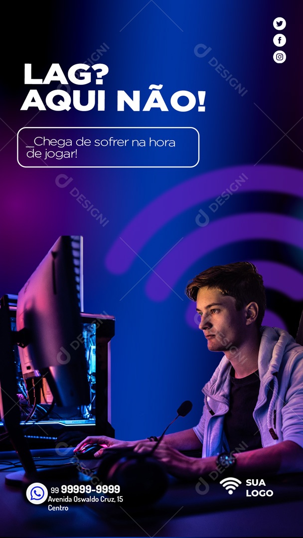 Social Media Story Lag Aqui Não Internet PSD Editável