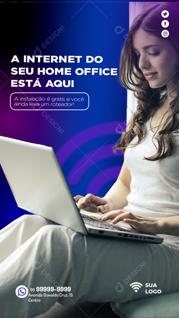 Social Media Story Seu Home Office Está Aqui PSD Editável