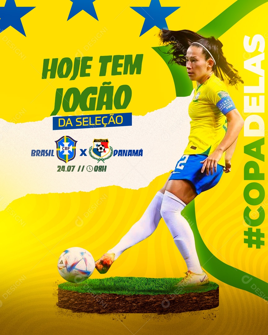 Social Media Hoje Tem Jogão Da Seleção Brasil X Panamá Futebol PSD Editável