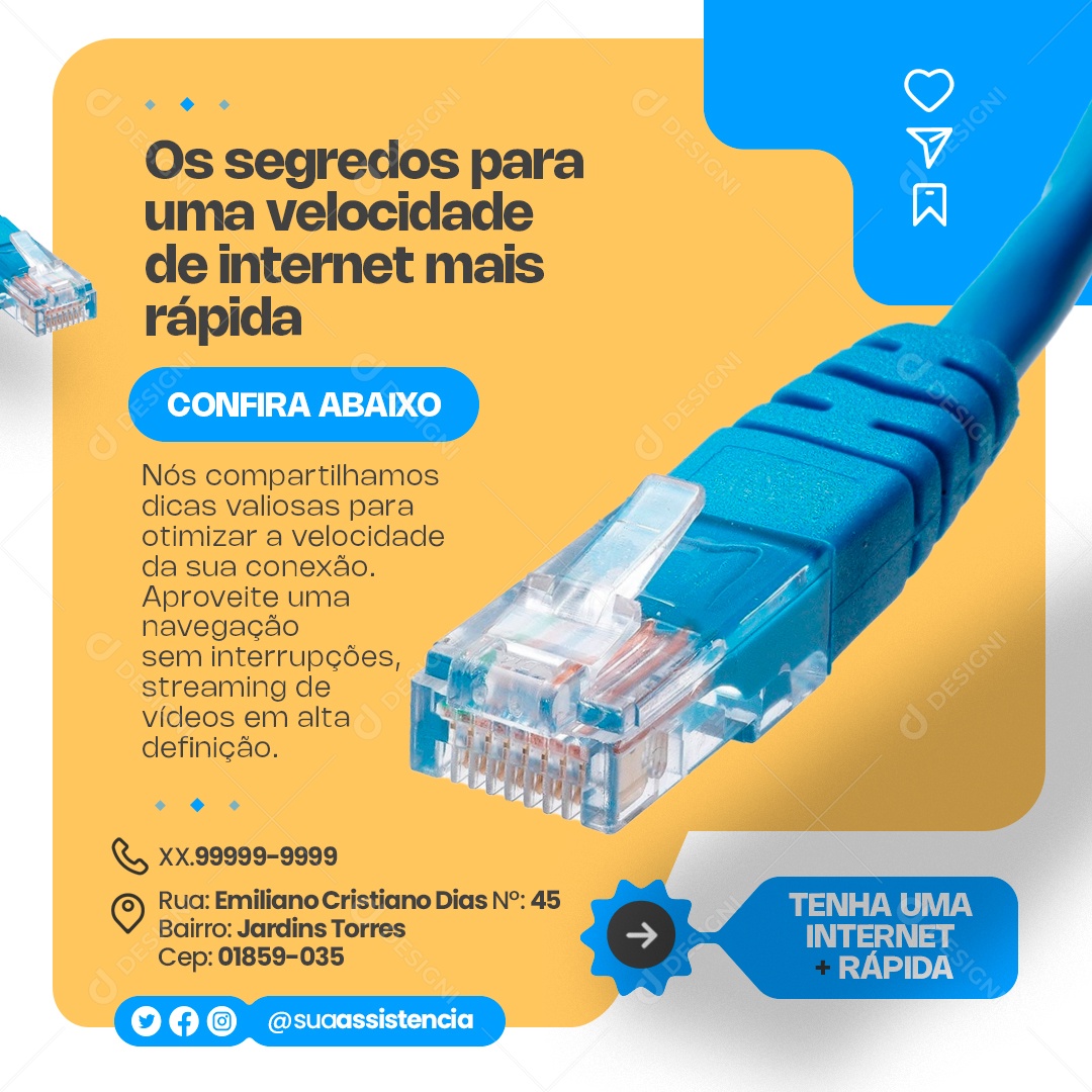 Os Segredos Para Uma Velocidade de Internet social Media PSD