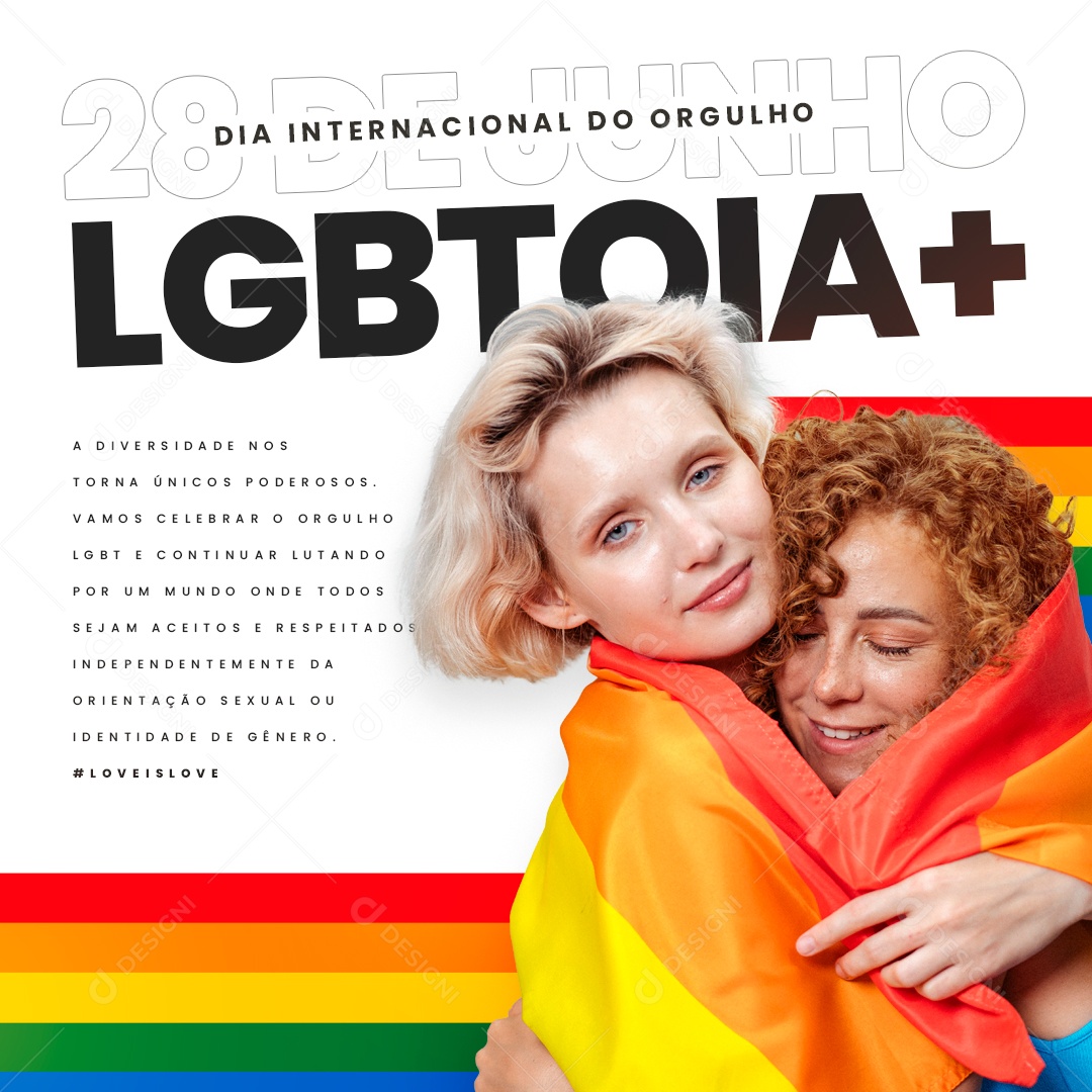 Orgulho é Lutar Pelos Direitos De Todos Dia Internacional Do Orgulho LGBT Carrossel Social Media PSD Editável