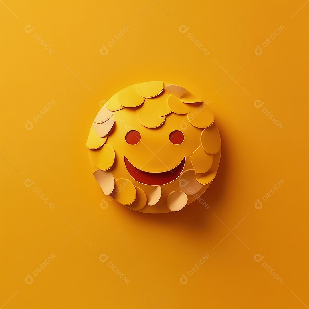 Arte de corte de papel 3D de expressões de Emoji elaboradas para celebrações do Dia Mundial do Emoji..