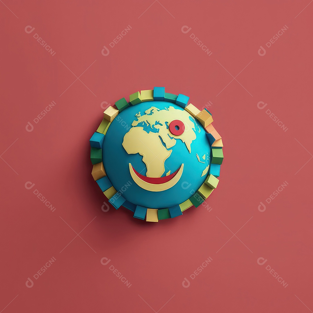 Arte de corte de papel 3D de expressões de Emoji elaboradas para celebrações do Dia Mundial do Emoji..