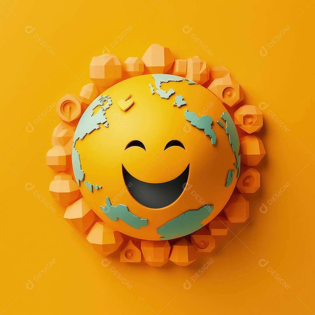 Arte de corte de papel 3D de expressões de Emoji elaboradas para celebrações do Dia Mundial do Emoji.