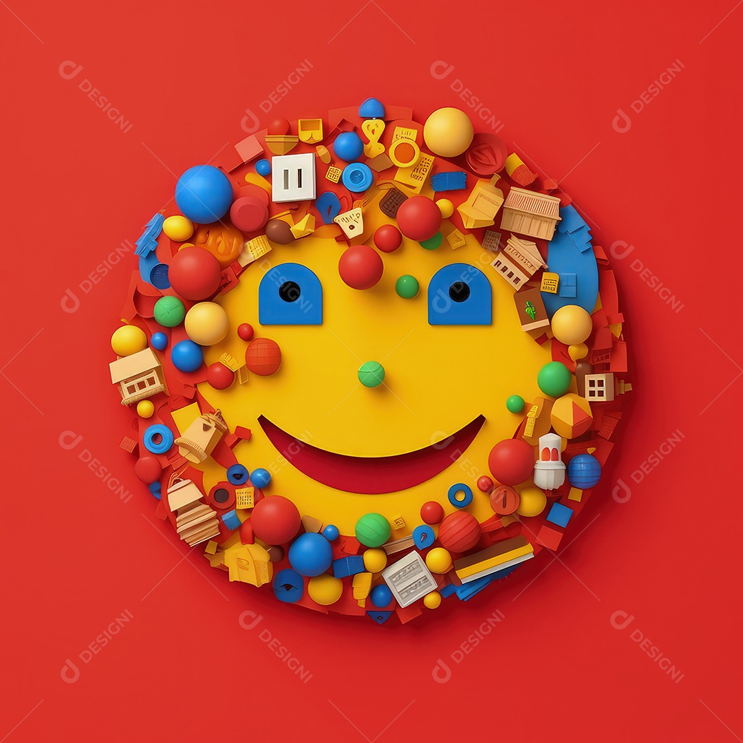 Arte de corte de papel 3D de expressões de Emoji elaboradas para celebrações do Dia Mundial do Emoji..