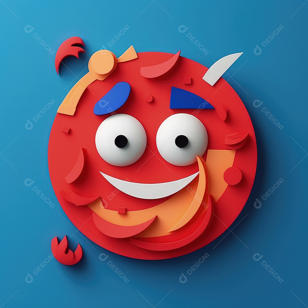 Arte de corte de papel 3D de expressões de Emoji elaboradas para celebrações do Dia Mundial do Emoji. Para impressão, web design, UI, pôster e outros..