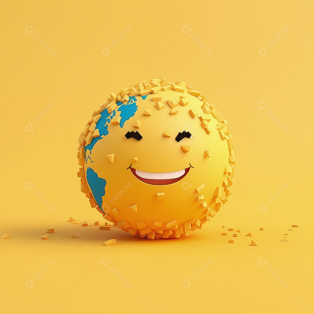 Arte de corte de papel 3D de expressões de Emoji elaboradas para celebrações do Dia Mundial do Emoji. Para impressão, web design, UI, pôster e outros..