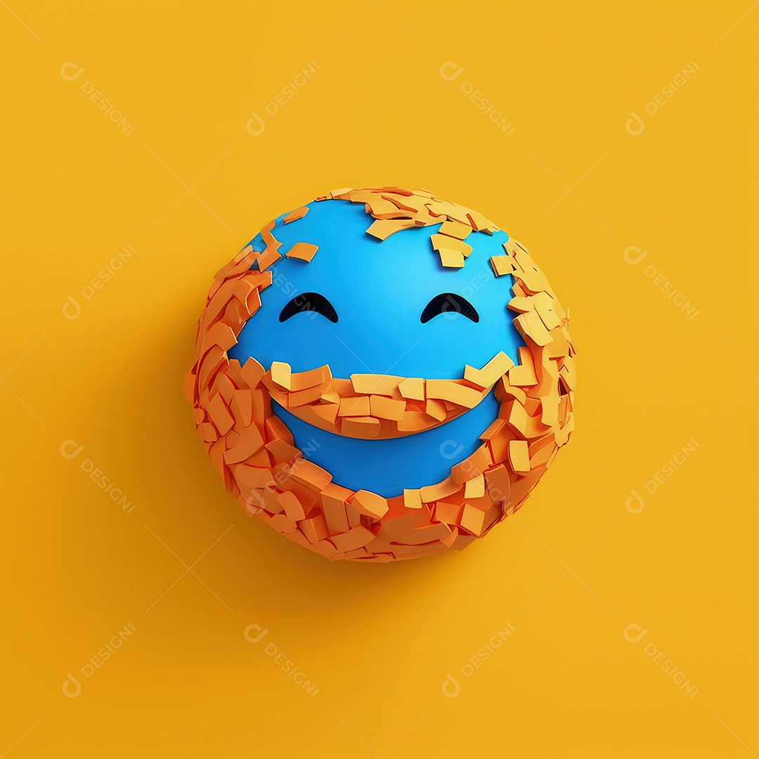 Arte de corte de papel 3D de expressões de Emoji elaboradas para celebrações do Dia Mundial do Emoji. Para impressão, web design, UI, pôster e outros..