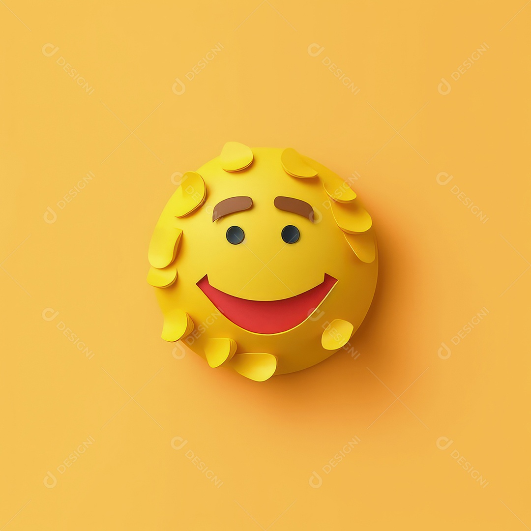 Arte de corte de papel 3D de expressões de Emoji elaboradas para celebrações do Dia Mundial do Emoji..