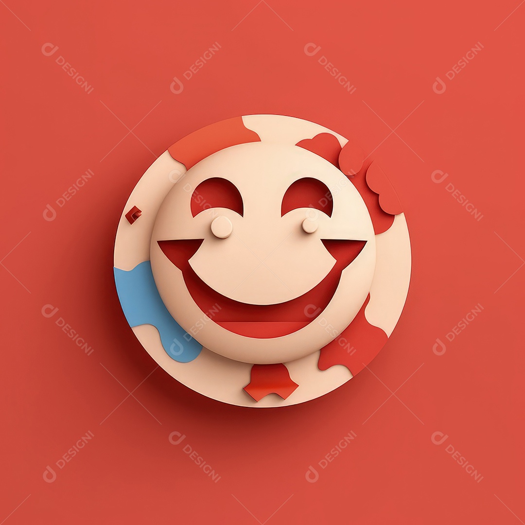 Arte de corte de papel 3D de expressões de Emoji elaboradas para celebrações do Dia Mundial do Emoji..