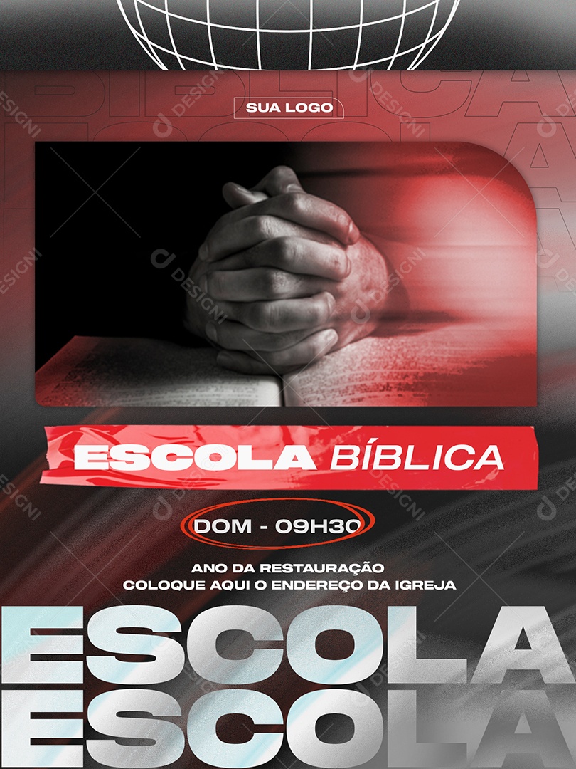 Escola Bíblica Social Media PSD Editável