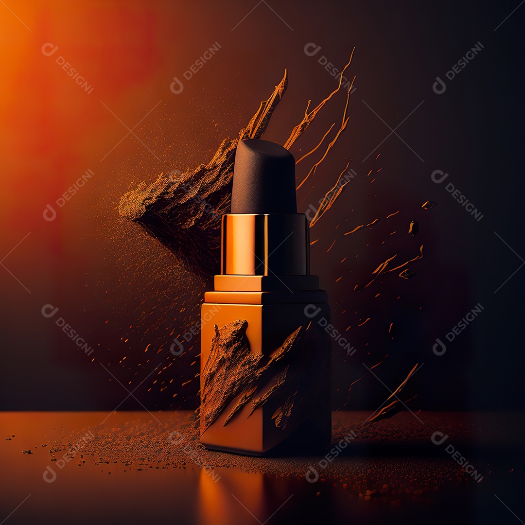 Imagem realista de maquiagens sobre uma mesa