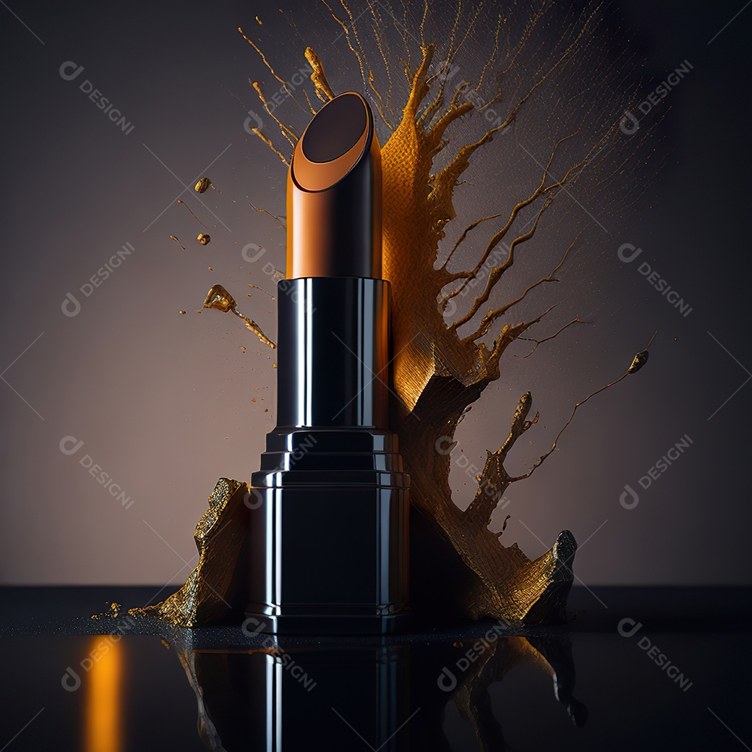 Imagem realista de maquiagens sobre uma mesa