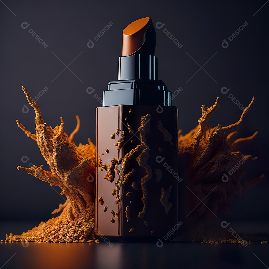 Imagem realista de maquiagens sobre uma mesa