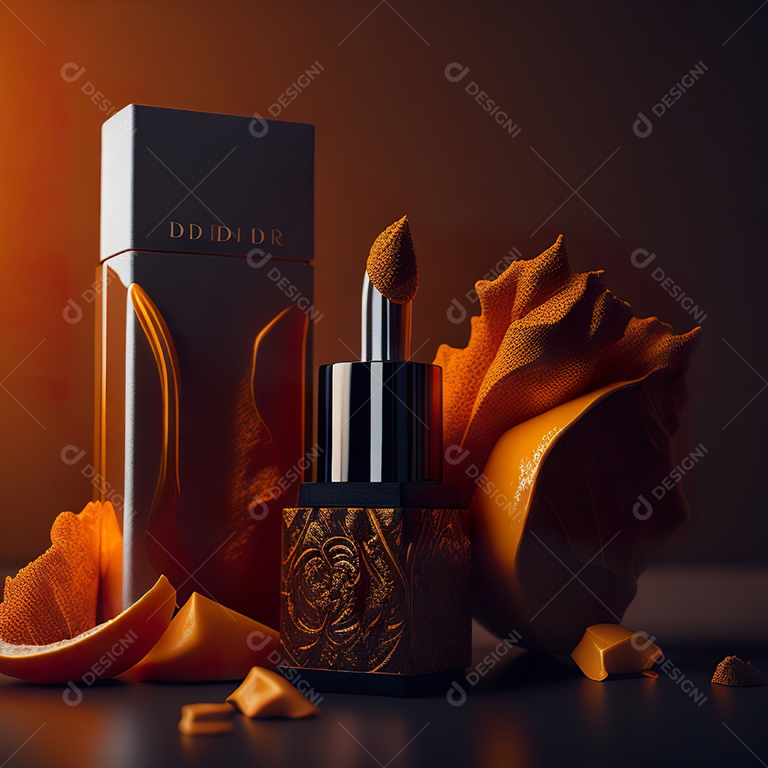 Imagem realista de maquiagens sobre uma mesa