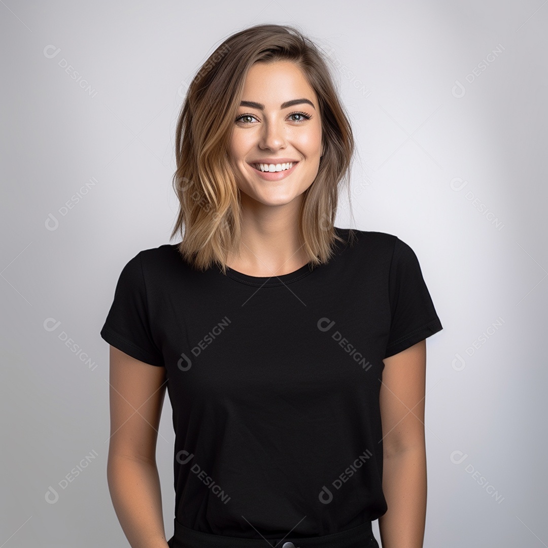 Camiseta feminina atraente modelo