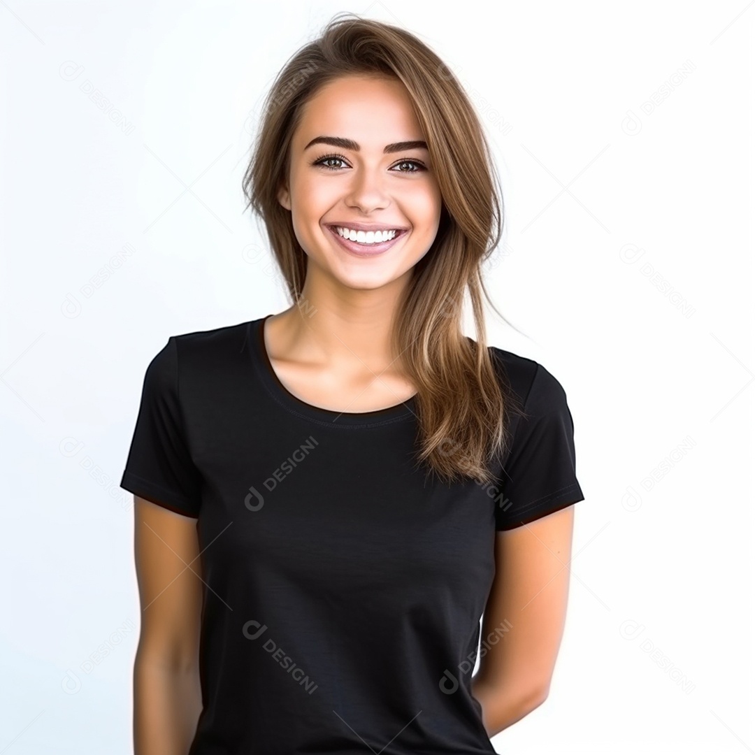 Camiseta feminina atraente modelo