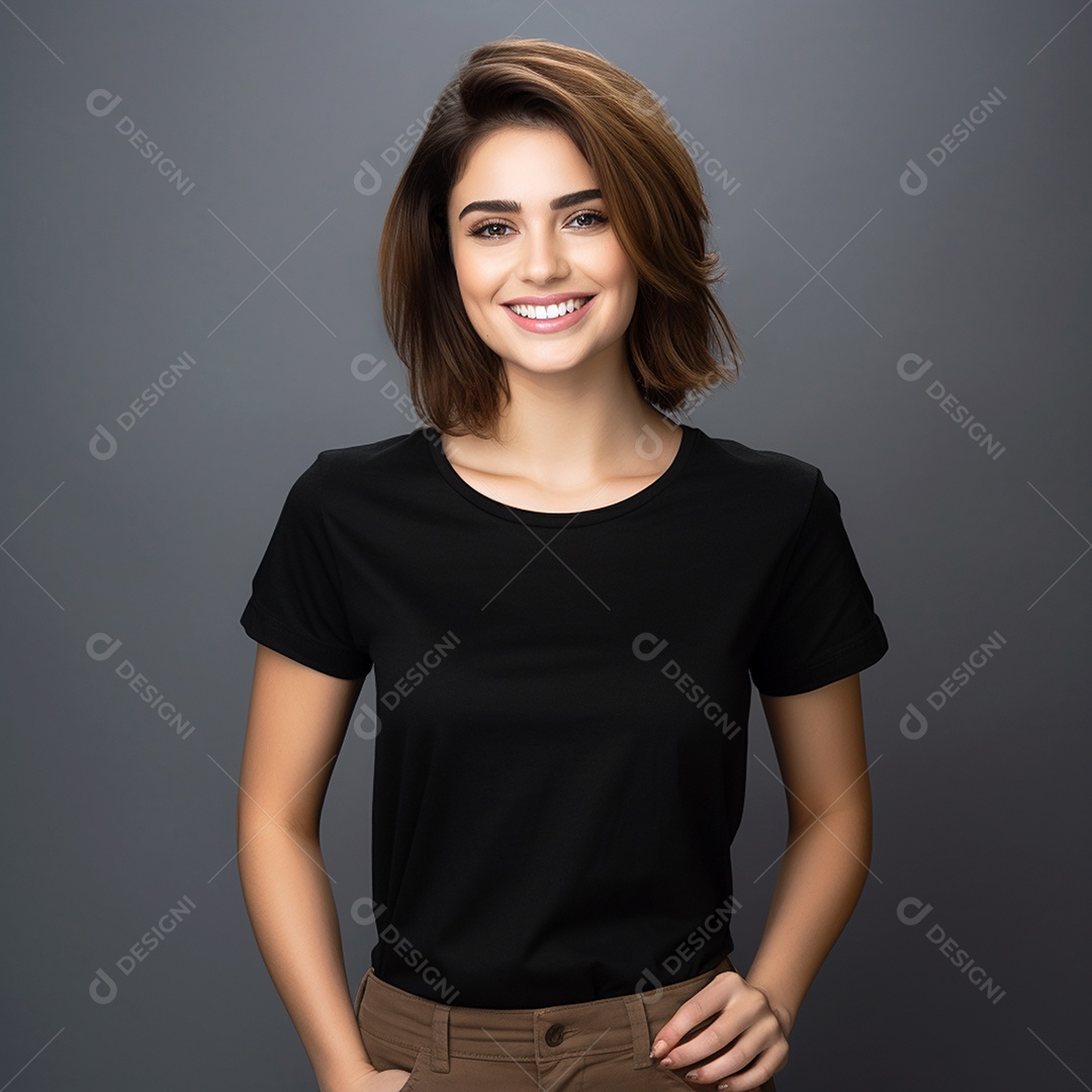 Camiseta feminina atraente modelo