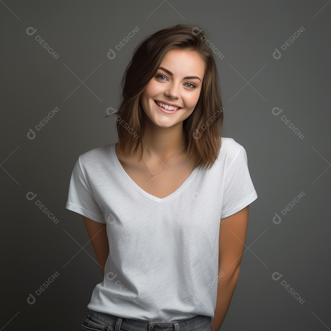 Camiseta feminina atraente modelo