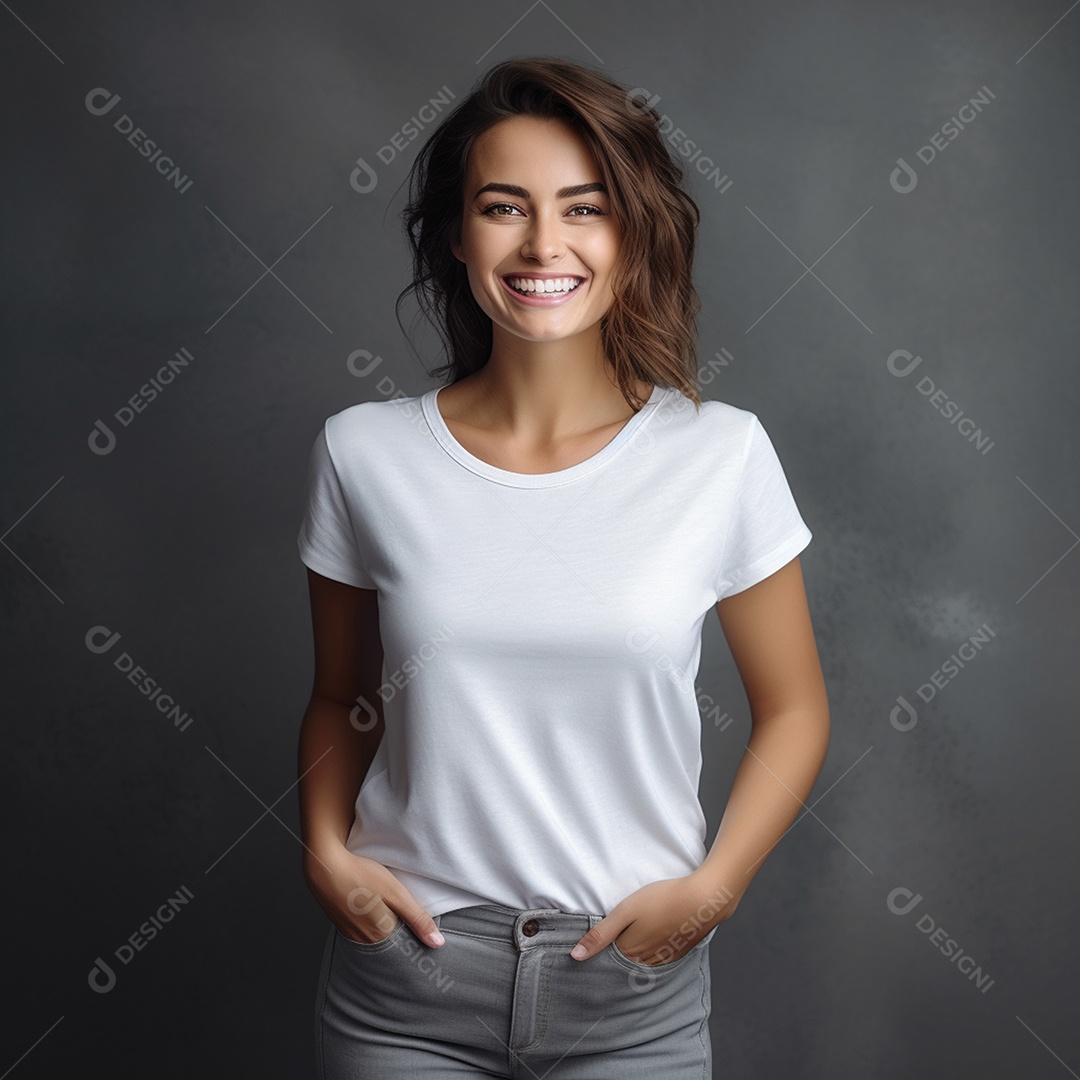 Camiseta feminina atraente modelo