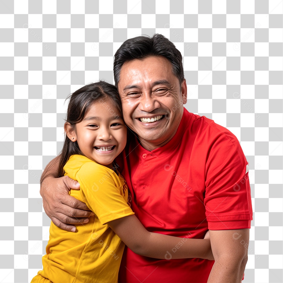 Pai e Filha Sorrindo PNG Transparente