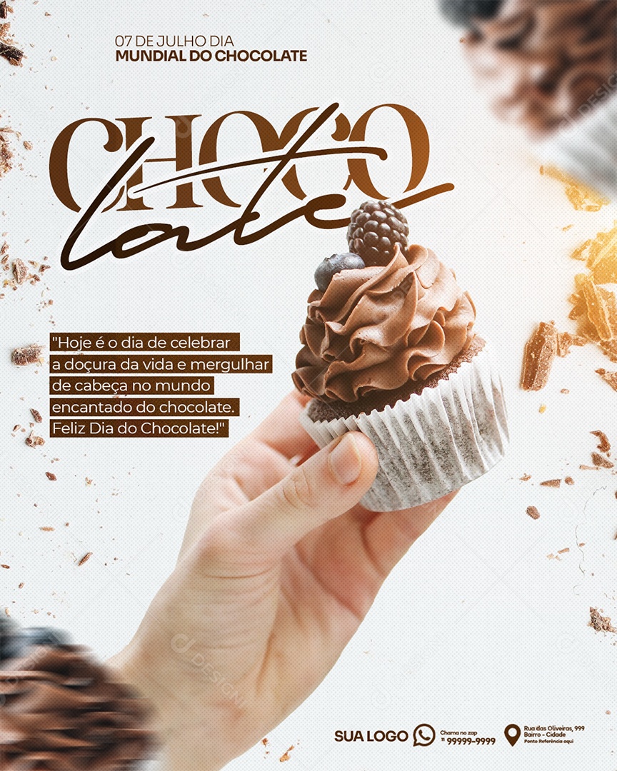 Feliz Dia Mundial Do Chocolate 07 De Julho Social Media PSD Editável