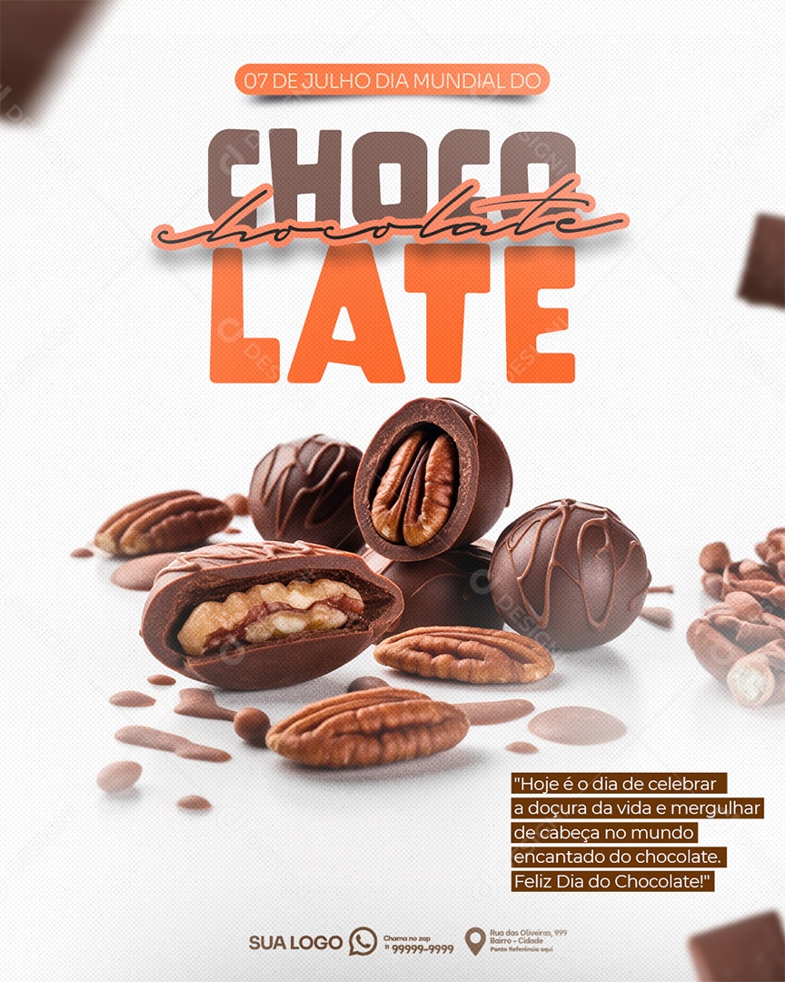 Hoje é o Dia De Celebrar A Doçura Da Vida Dia Mundial Do Chocolate Social Media PSD Editável