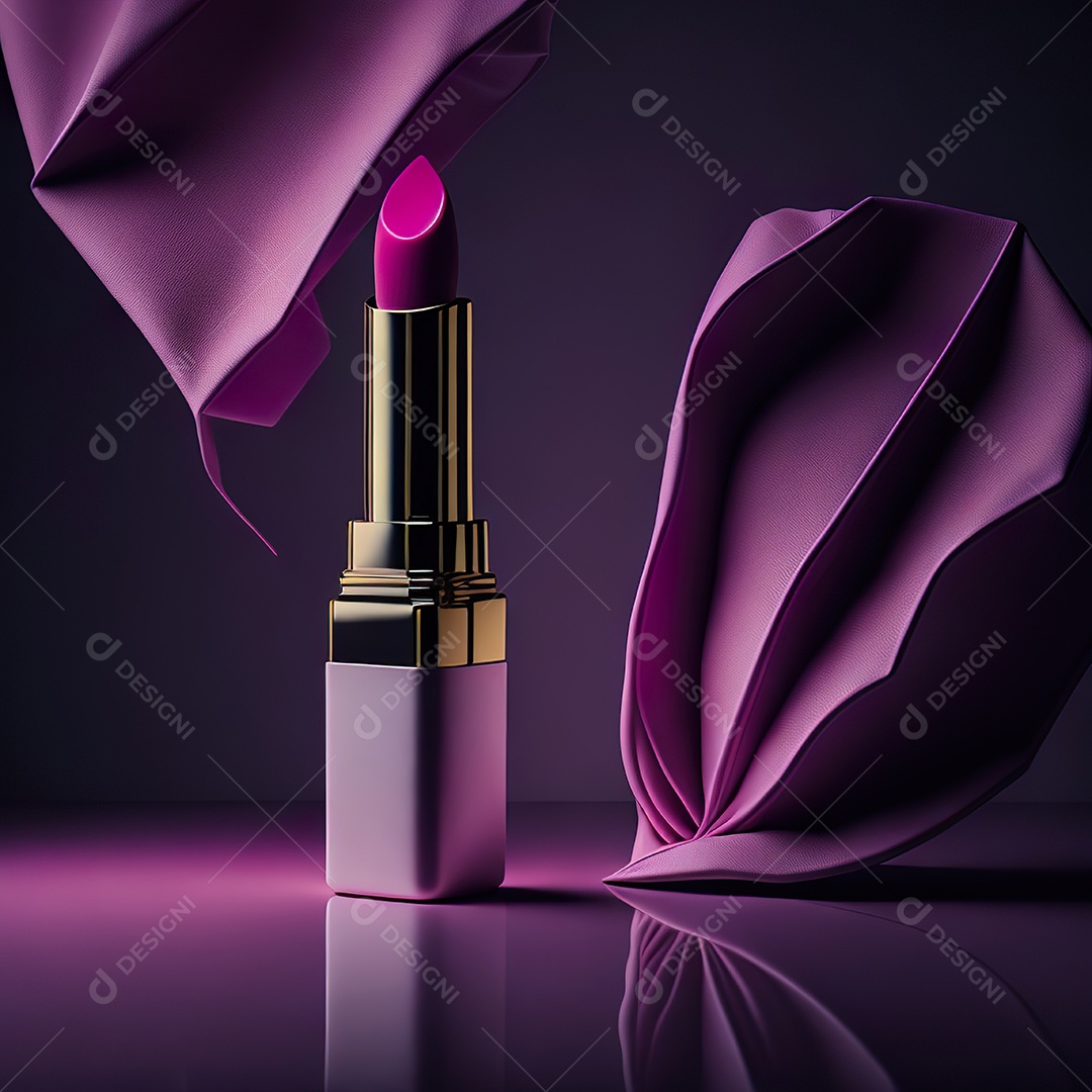 Imagem realista de maquiagens sobre uma mesa