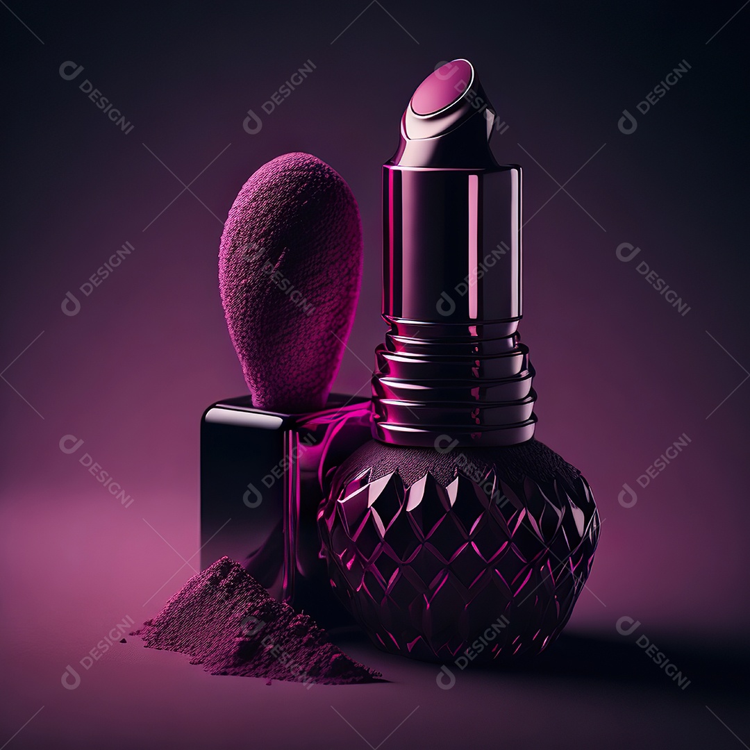 Imagem realista de maquiagens sobre uma mesa