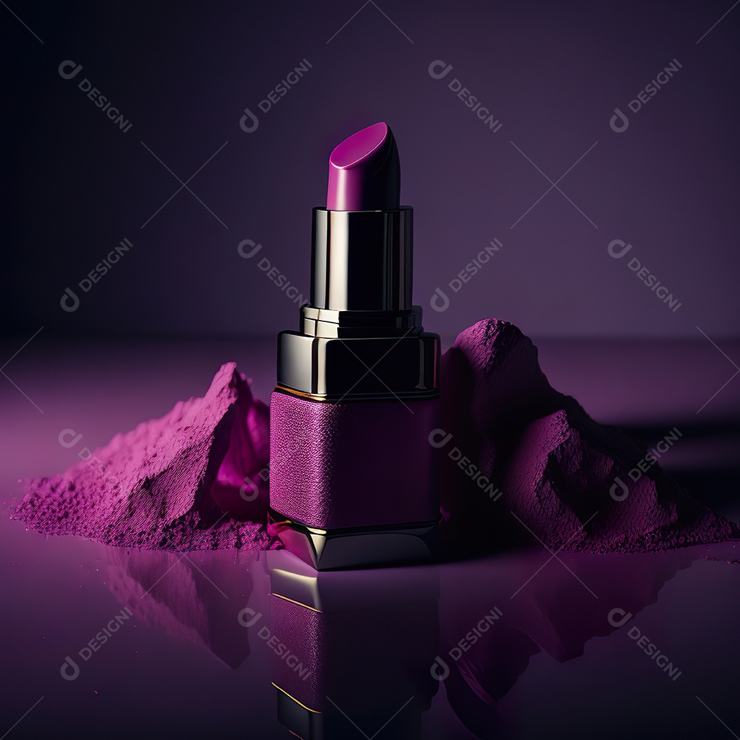 Imagem realista de maquiagens sobre uma mesa