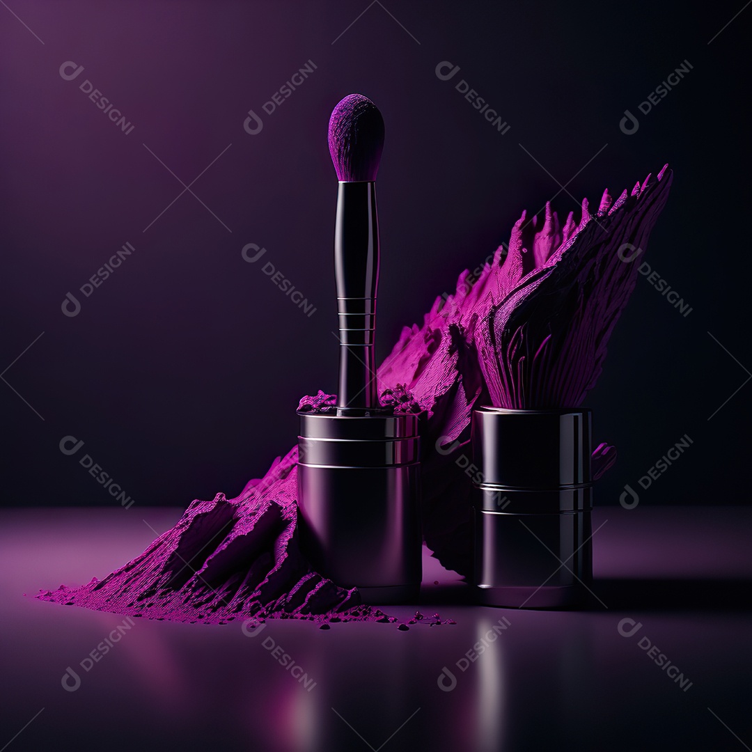 Imagem realista de maquiagens sobre uma mesa